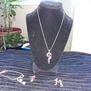 Necklace, earring, ring, bracelet.